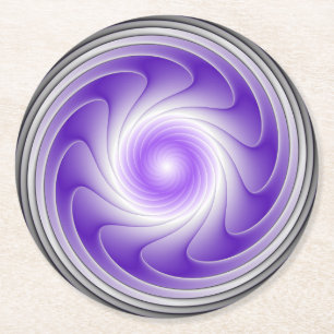 Paarse grijze 3D wervelkolom Moderne Abstracte fra Ronde Kartonnen Onderzetter