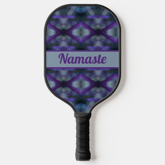 Paarse grijze Medley Boho Chic met naam Pickleball Paddle (Voorkant)