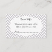 Paarse Grijze Olifant Baby shower Luier Raffle Informatiekaartje (Achterkant)