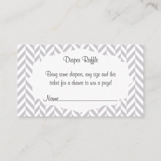 Paarse Grijze Olifant Baby shower Luier Raffle Informatiekaartje (Achterkant)