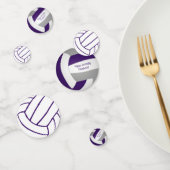 Paarse grijze teamkleuren volleybal verjaardag confetti (Groep)