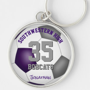 paarse grijze teamspeler noemt meisjes voetbal sleutelhanger
