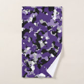 Paarse grijze zwarte Camouflage Camouo Print Bad Handdoek (Handdoek)