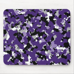Paarse grijze zwarte Camouflage Camouo Print Muismat