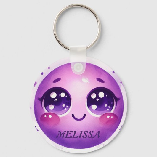 Paarse grimas sleutelhanger (Voorkant)