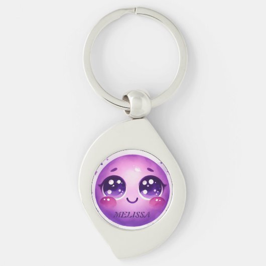 Paarse grimas sleutelhanger (Voorkant)