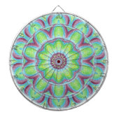 Paarse Groen Blauw Kaleidoscoop Patroon Dart Board Dartbord (Voorkant)