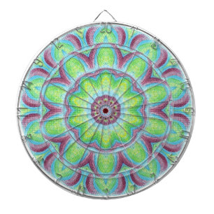 Paarse Groen Blauw Kaleidoscoop Patroon Dart Board Dartbord
