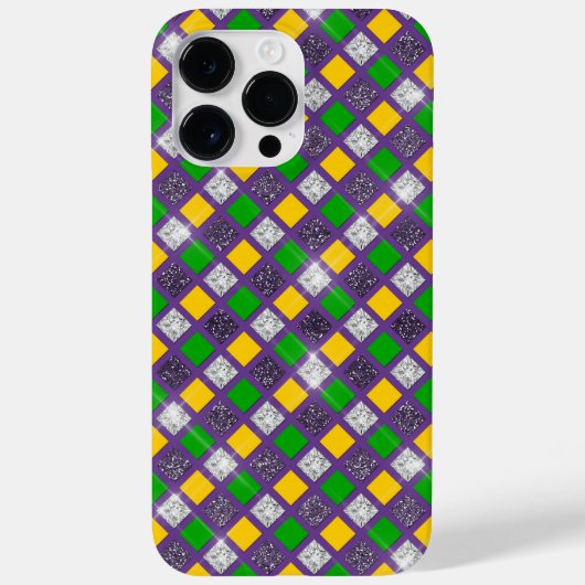 PAARSE GROEN GOLD MARDI GRAS DIAMOND PATTERNS Case-Mate iPhone CASE (Achterkant)