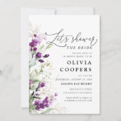 Paarse groen lavendel bruids douche uitnodiging (Voorkant)