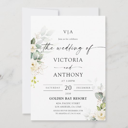 Paarse groen lavendel bruiloft uitnodiging (Voorkant)