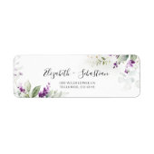 Paarse groen lavendel retour adres label (Voorkant)