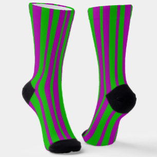 Paarse Groen Stijlvolle Strepen Patroonontwerp Sokken