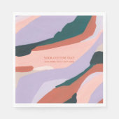 Paarse & Groene Abstracte Kunst Schilderen Custom  Servet (Voorkant)