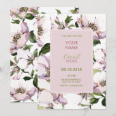 Paarse groene bloem kaart (Voorkant / Achterkant)