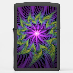 Paarse groene bloem Moderne Abstracte fractale kun