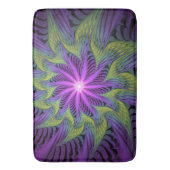 Paarse groene bloem Moderne Abstracte fractale kun Badmat (Voorkant Verticaal)