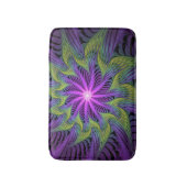 Paarse groene bloem Moderne Abstracte fractale kun Badmat (Voorkant Verticaal)