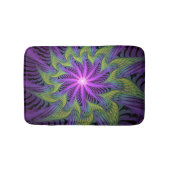 Paarse groene bloem Moderne Abstracte fractale kun Badmat (Voorkant)
