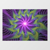 Paarse groene bloem Moderne Abstracte fractale kun Raamsticker (Vel)