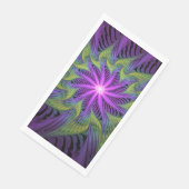 Paarse groene bloem Moderne Abstracte fractale kun Servet (Hoek)