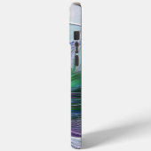 Paarse Groene Bloem Moderne Abstracte Kunst Fracta Case-Mate iPhone Case (Achterkant / Links)