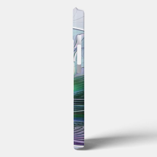 Paarse groene bloem Moderne Abstracte Kunstfractal Case-Mate iPhone Case (Achterkant / Links)