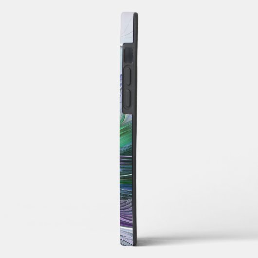 Paarse groene bloem Moderne Abstracte Kunstfractal Case-Mate iPhone Case (Achterkant / Links)