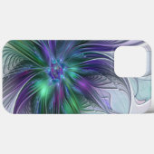 Paarse groene bloem Moderne Abstracte Kunstfractal Case-Mate iPhone Case (Achterkant (horizontaal))