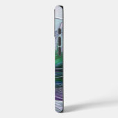 Paarse groene bloem Moderne Abstracte Kunstfractal Case-Mate iPhone Case (Achterkant / Links)