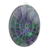 Paarse groene bloem Moderne Abstracte Kunstfractal Dartbord (Voorkant Links)