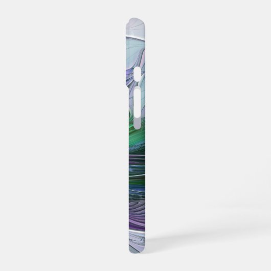 Paarse groene bloem Moderne Abstracte Kunstfractal iPhone 16 Hoesje (Linkerkant)