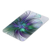 Paarse groene bloem Moderne Abstracte Kunstfractal Magneet (Linkerzijde)