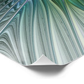 Paarse groene bloem Moderne Abstracte Kunstfractal Perfect Poster (Hoek)