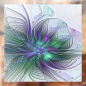 Paarse groene bloem Moderne Abstracte Kunstfractal Raamsticker (Vel 2)