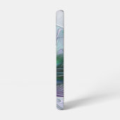 Paarse groene bloem Moderne Abstracte Kunstfractal Samsung Galaxy Hoesje (Linkerkant)