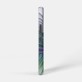 Paarse groene bloem Moderne Abstracte Kunstfractal Samsung Galaxy Hoesje (Rechterkant)