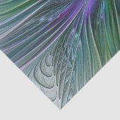 Paarse groene bloem Moderne Abstracte Kunstfractal Tissuepapier (Detail)