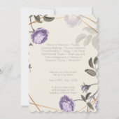  Paarse/Groene Bloemen Foto Begrafenisprogramma Kaart (Achterkant)