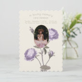  Paarse/Groene Bloemen Foto Begrafenisprogramma Kaart (Staand voorkant)