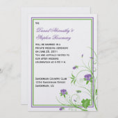 Paarse Groene Bloemen Wervelingen Post Wedding Cel Kaart (Voorkant / Achterkant)