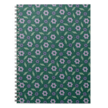 paarse & groene bloemige notitieboek