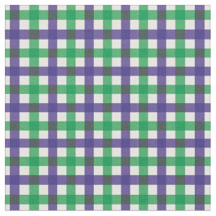 Paarse & Groene Bright Gingham Plaid/Tartan Stof