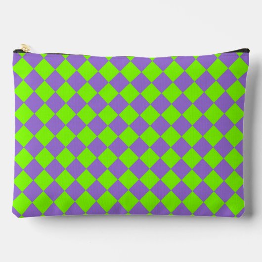Paarse Groene Checker Diamantpatroon Etui (Voorkant)