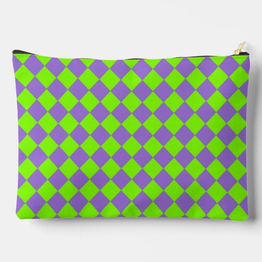 Paarse Groene Checker Diamantpatroon Etui (Achterkant)