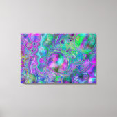 Paarse, groene en blauwe marmer Bokeh Fluid Art Canvas Afdruk (Voorkant)