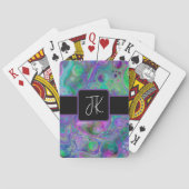 Paarse, groene en blauwe vette kunst Marmer Bokeh Pokerkaarten (Achterkant)