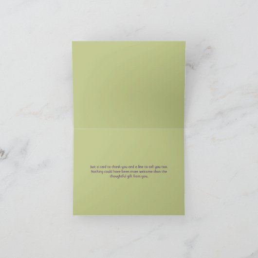 Paarse, groene en witte bedankbriefje Kaart (Binnen)