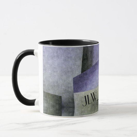 Paarse groene en zwarte kunst Deco Artsy  Mok (Links)