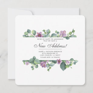 Paarse groene eucalyptusbladeren verplaatsen nieuw aankondiging